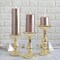 3 pcs Gold Mercury Glass Pillar Candle Holders Wedding Party Events Centerpieces